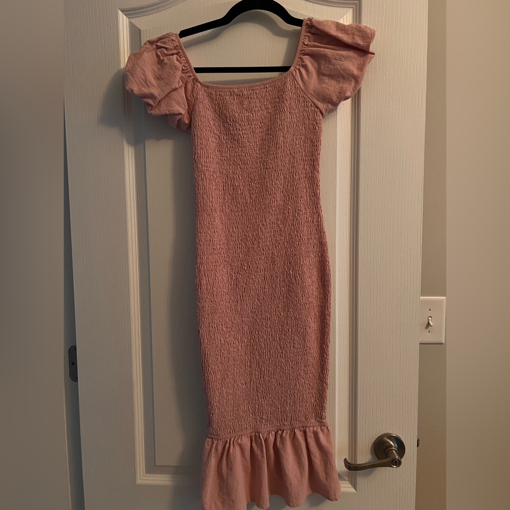 Off the shoulder smocked dress